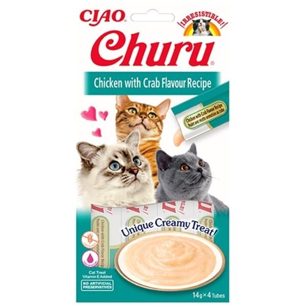 Ciao Churu Cream Tavuklu Ve Yengeçli Kedi Ödül Kreması 4 X 14 GR | SRC: Barcode: 8859387700759